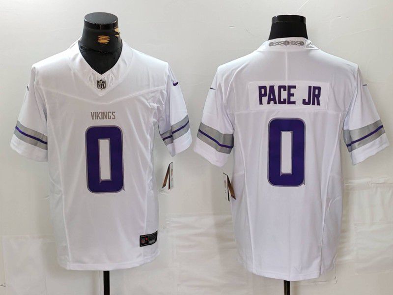 Men Minnesota Vikings #0 Pace jr White Retro three generations 2024 Nike Limited NFL Jersey style 1->st.louis cardinals->MLB Jersey